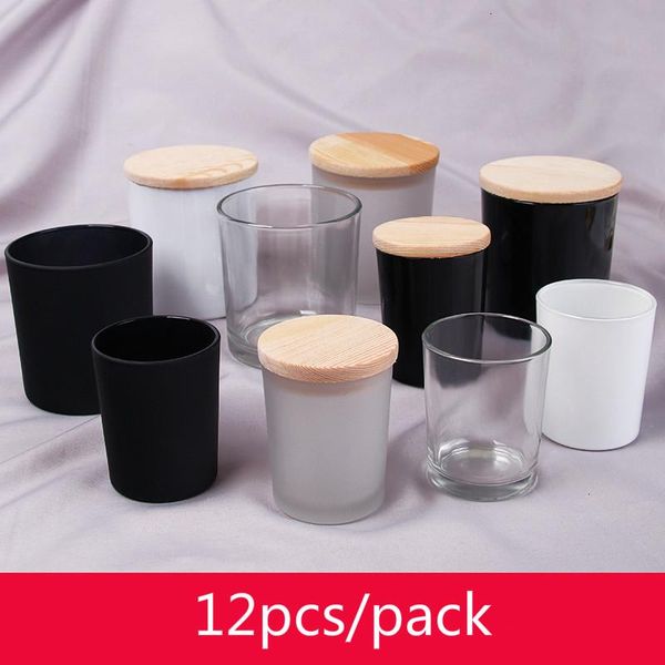 

12pcs dozen diy candle cup manual wax container glass candle cup candlestick candles jars party decoration