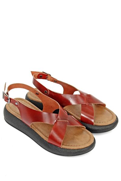 

sandals shipmentÂ®genuine leather women 's with buckle 35612, Black