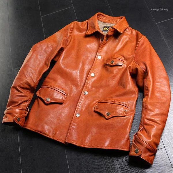 

oil and wax full vegetable tanned horse leather jacket men's & faux, Black