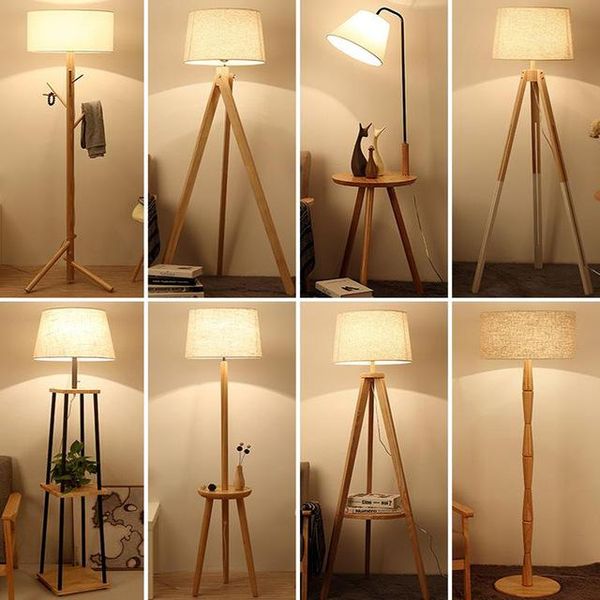 

minimalist standing lamp indoor lighting fixture living room bedroom floor light with fabric lampshade ming