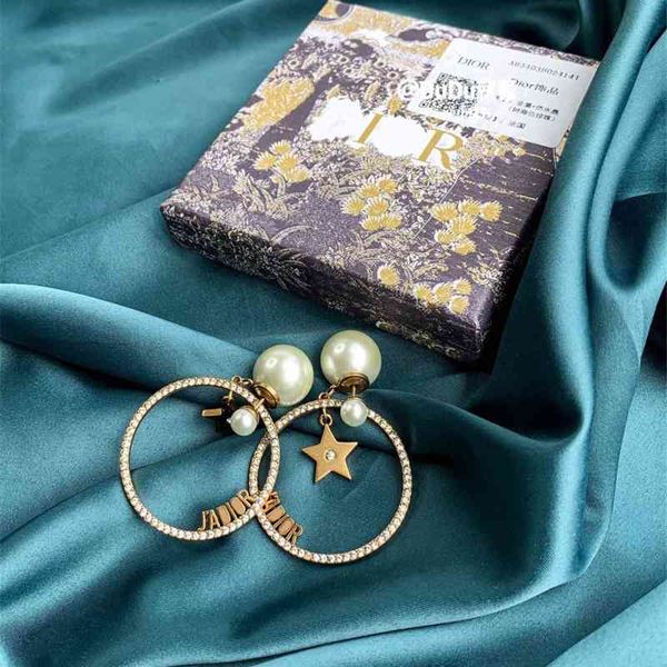 

70% off outlet online 2021 new star round white mother shell size pearl temperament earrings female, Golden
