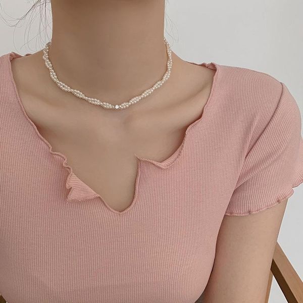 

pendant necklaces necklace for women pearl collarbone chain temperament, Silver
