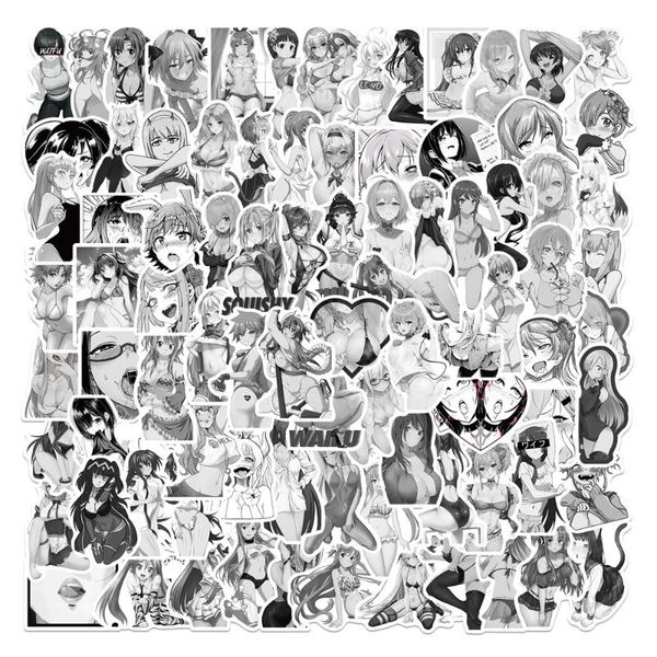 

gift wrap 100pcs black white waifu girl stickers for notebooks stationery sticker aesthetic craft supplies scrapbooking material