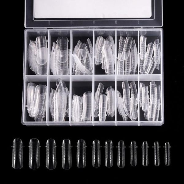 

nail art kits 120pcs/set mold tips transparent finger extension uv extend gel tool
