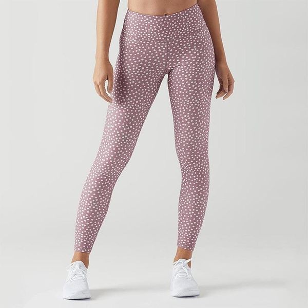

yoga outfit print sport leggings women high waist pink trousers skinny penceil pants lightweight workout gym clothing for fitness
