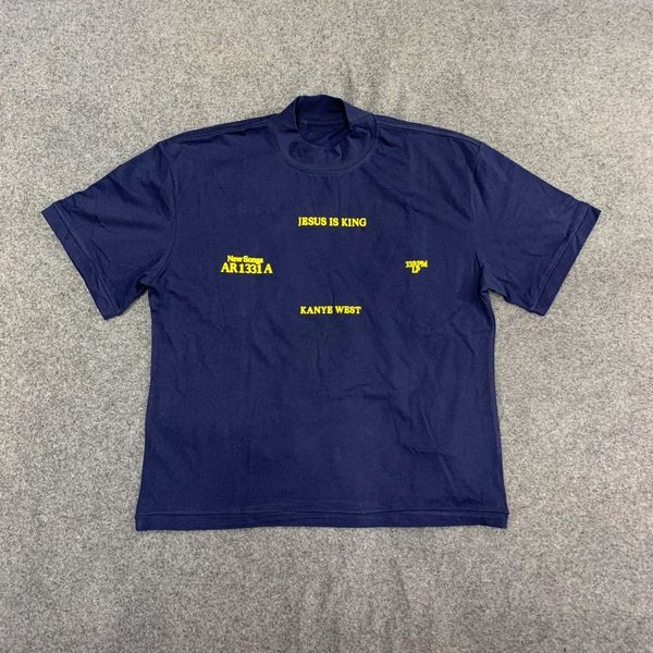 

2021 new single: kanye west jesus is king's custom-made women's with round neck and men's short sleeve hip-hop t-shirt vwm2, White;black