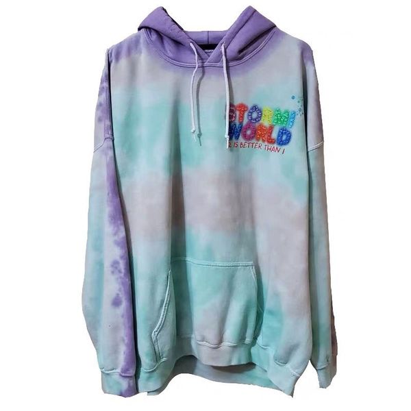 

2021 new travis scott cactus jack stormi 2 party blue tie-dye women hoodies sweatshirts hiphop men casual cotton hoodie pullover 5jvl, Black