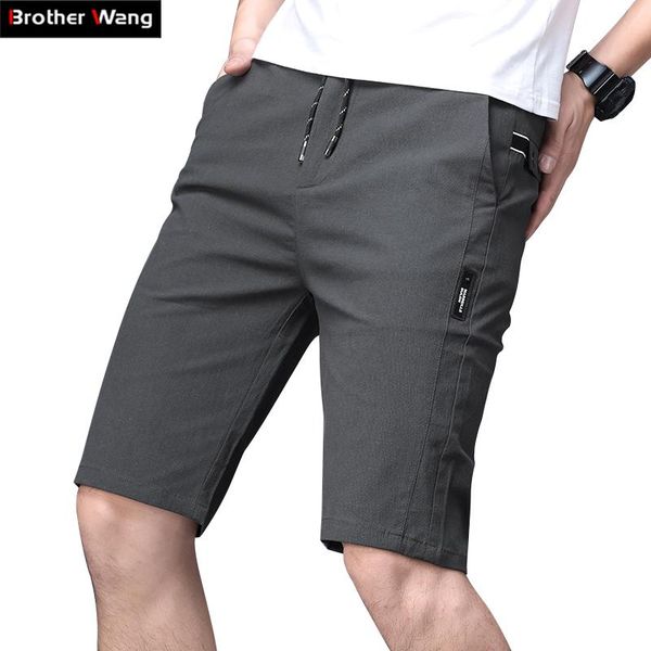 

2021 summer new bermuda casual shorts male fashion solid color men's beach cotton shorts brand clothes 4 colors m29, White;black