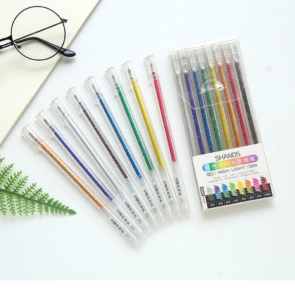 

8pcs/set 1.0mm lovely gel pen colorful highlighter for kids glitter pen painting doodling art markers school st jlldgz