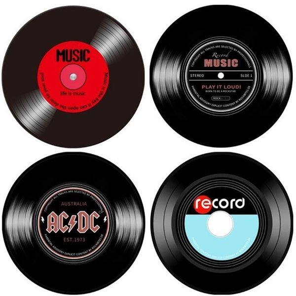 Music Vinyl Record Impresso Tapete Redondo Tapetes Macios para sala de estar Anti-Slip Tapete Cadeira Tapete para casa Decoração Kids Room 210301