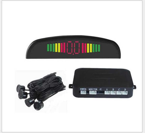 

dc12v led bibibi new car parking 4 sensors auto car reverse backup rear buzzer radar system kit sound alarm