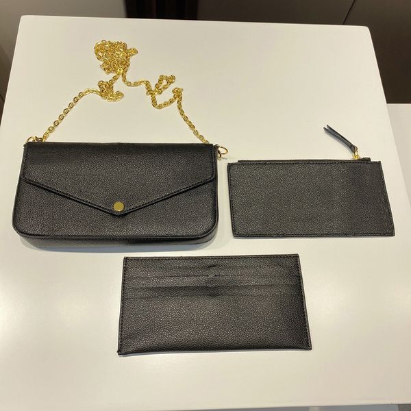 

luxurys designer bags evening clutch bag embossed 3 in 1 original box chain shoulder cross body leather card holder purse design wallet