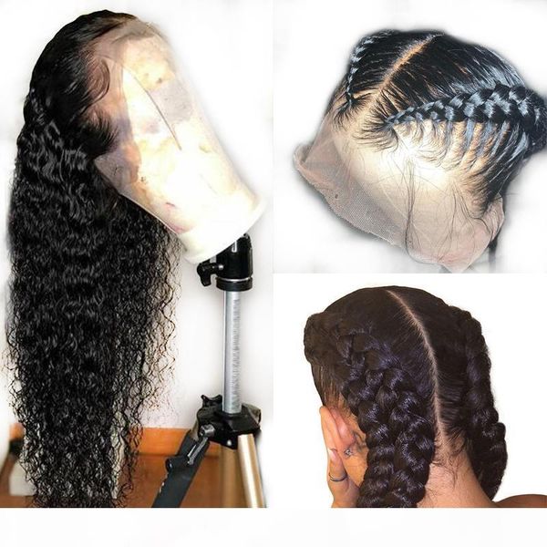 

hd transparent lace front wig human peruvian virgin water wave glueless pre plucked transparent lace frontal human hair wigs for black women, Black;brown