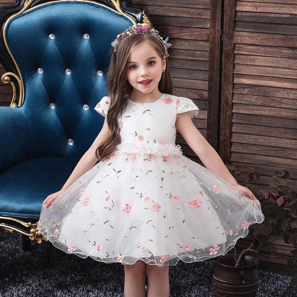 

girl's dresses flower girl embroider elegant tutu princess dress for girls costume wedding eveving party children clothing vesti1, Red;yellow
