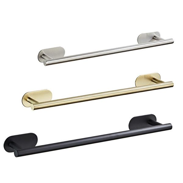 

40cm 50cm stainless steel bathroom towel rack self adhesive wall-mounted bathroom towel shelf holder balcony shelf hanger