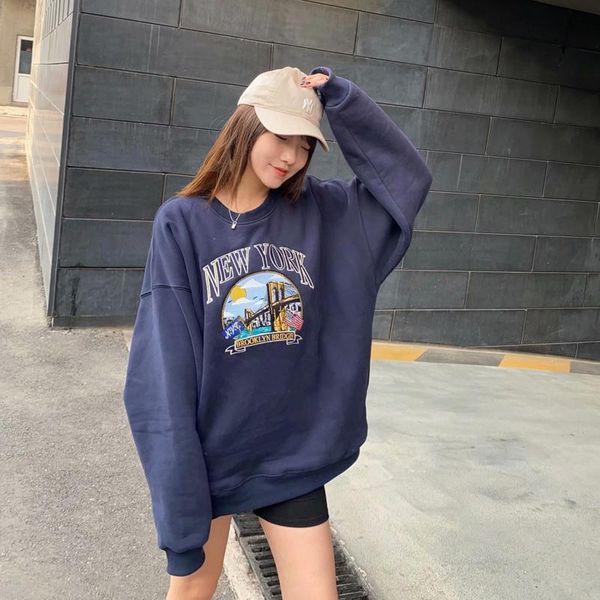 

women's hoodies & sweatshirts women casual printed hoodie autumn winter female long sleeve clothing, Black