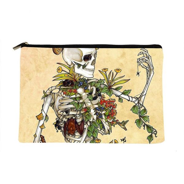 

cosmetic bags & cases women bones and botany printed make up bag fashion cosmetics organizer for travel colorful storage lady