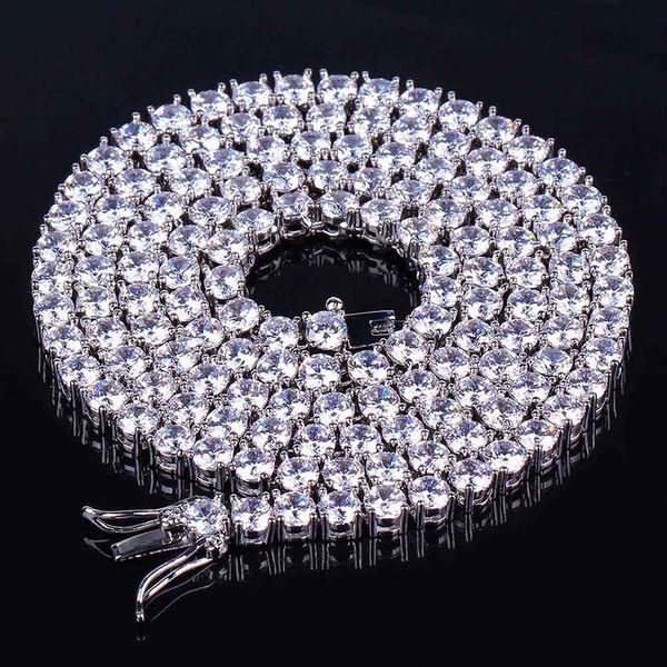 

bling iced out chains necklace 18inch-34inch aaa cubic zirconia 3 colors mens necklace fashion hip hop jewelry, Silver