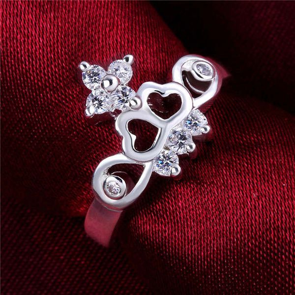 

womem's white gemstone sterling silver plated rings size 8 dmsr492,popular 925 silver plate finger ring jewelry rings, Golden;silver
