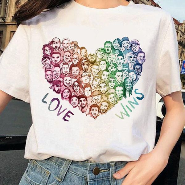 

lgbt love wins t shirt women clothes harajuku letter print t-shirt leisure tshirt 90s graphic korean style tees female, White