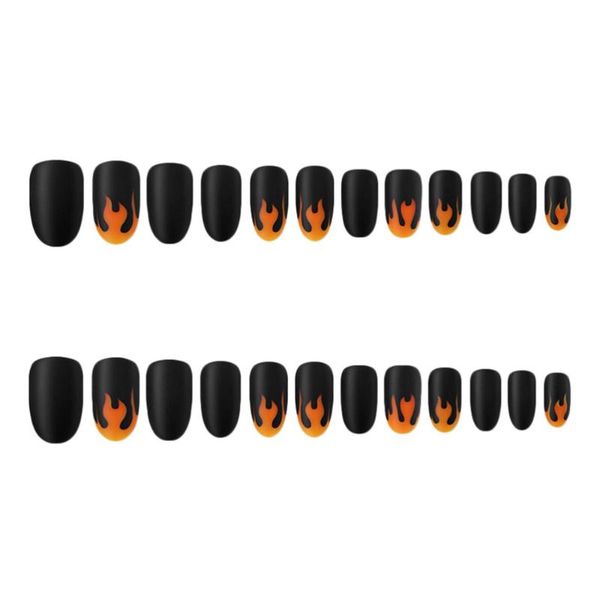 

false nails 24pcs full cover fake acrylic shape art accessories for, Red;gold