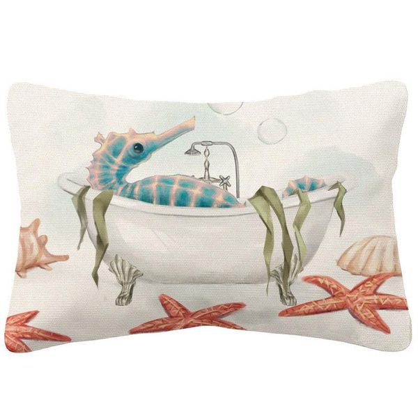 

cushion/decorative pillow seahorse whale coral starfish cushion covers marine animals pillowcases decoration decorative case sofa decor 30x5
