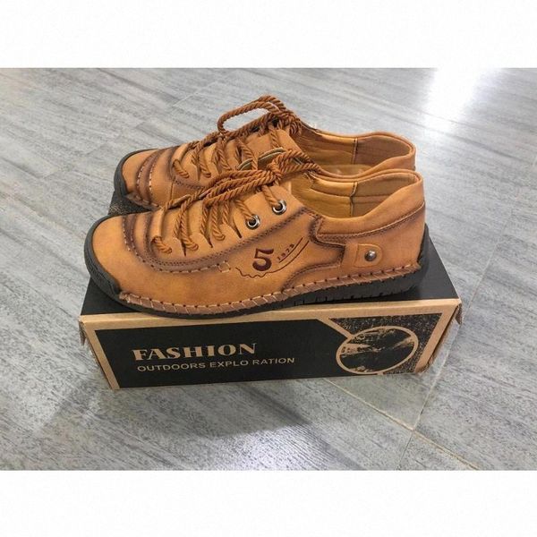 

winter autumn leather men casual shoes british style comfortable men fashion boots big size brown black man soft flat footwear v046#