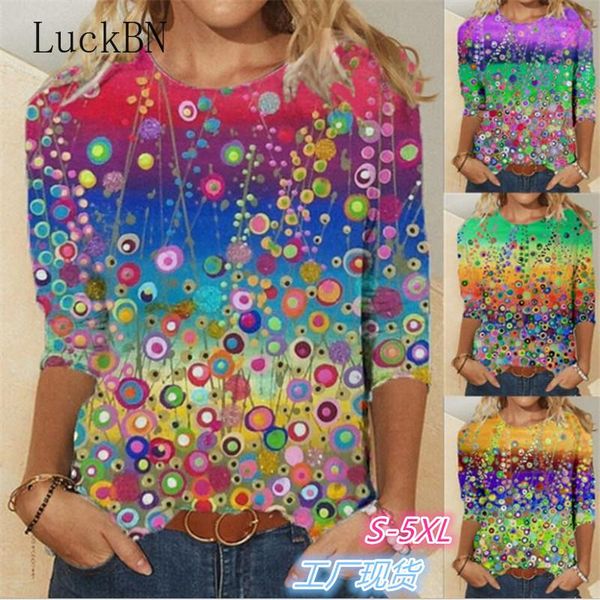 

women's t-shirt summer 2021 casual women long sleeve round-neck fashion print office autumn loose t shirts female plus size tees, White