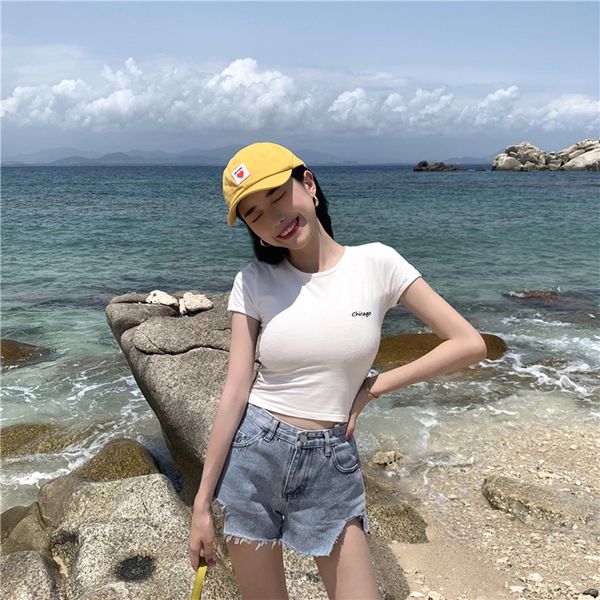 

summer t-shirt women occasional short sleeves short t-shirt harajuku women's clothes zqgt, White