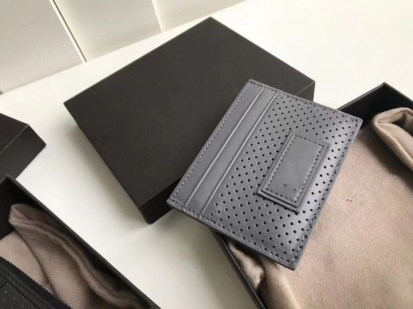 

2021 new style famous design mini card holder cowhide genuine leather crochet simple wallet card card case gift box many colors, Brown;gray