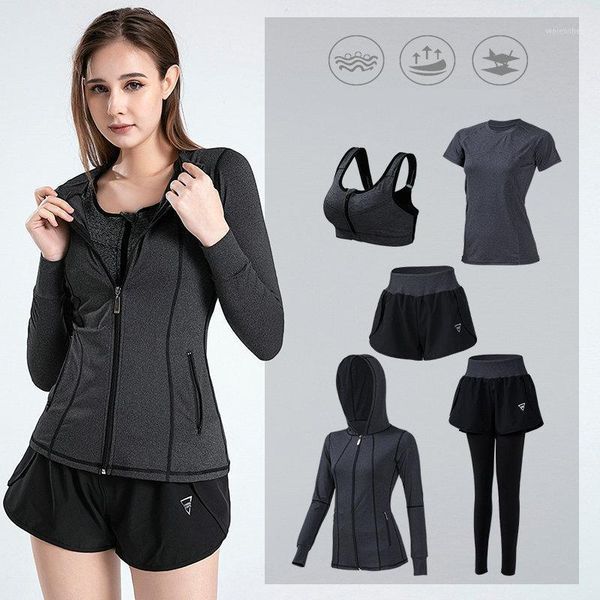 

yoga outfit 2021 fashion women set 2/3/4/5pcs workout running and walking clothes for big size