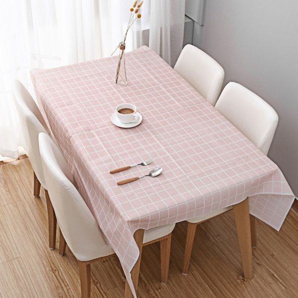 

home tablecloth simple wind four-color grid oil proof disposable pvc tea table