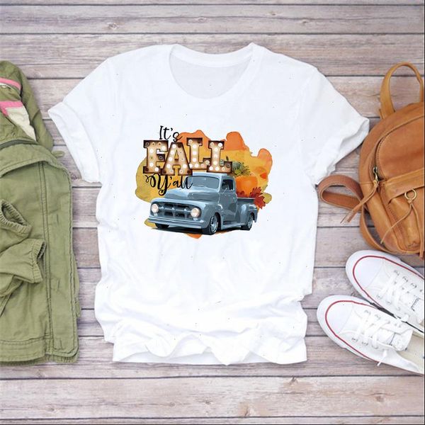 

women its fall letter print t shirt short sleeve o neck loose tshirt summer tee graphic, White
