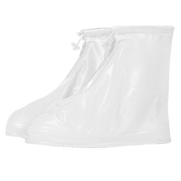

shoe parts & accessories reusable rainproof pvc overshoes waterproof anti-slip zippered covers, White;pink