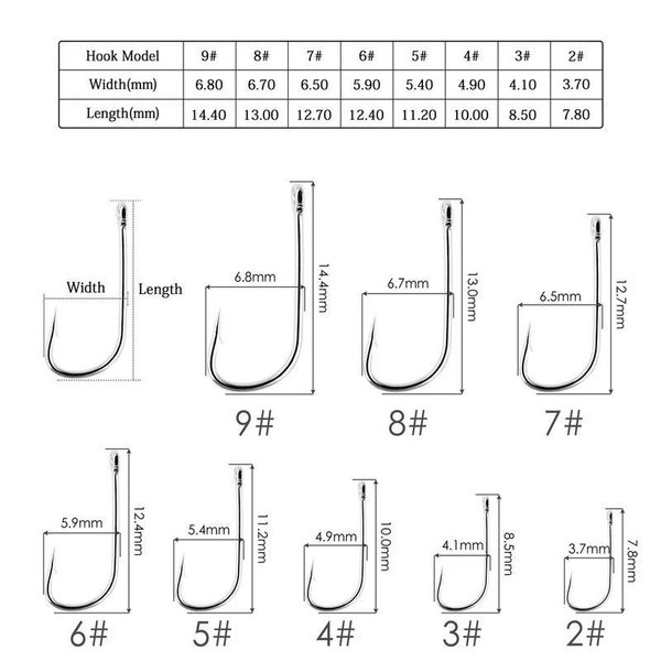 100 pz/scatola Bianco Gancio A Gambo Lungo Spinato Ami Da Pesca Jig Testa Fishooks Stagno Verme Carpa Singolo Cerchio Amo Per C jllHdC