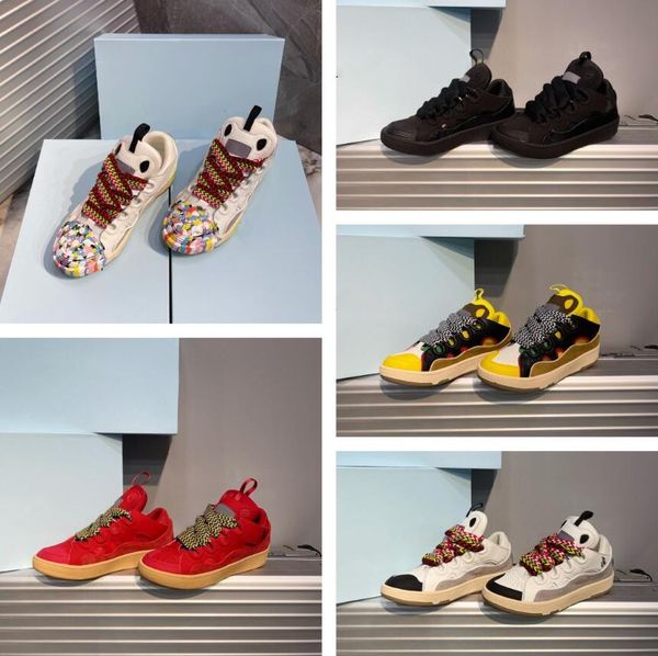 

2021 luxury designer women men sport shoes a2 collage sneakers cowhide suede net yarn round shoe shape padded tongue and curved metal lace c, Black