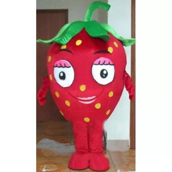 

friuts strawberry mascot costume halloween christmas cartoon character outfits suit advertising leaflets clothings carnival adults outfit, Red;yellow