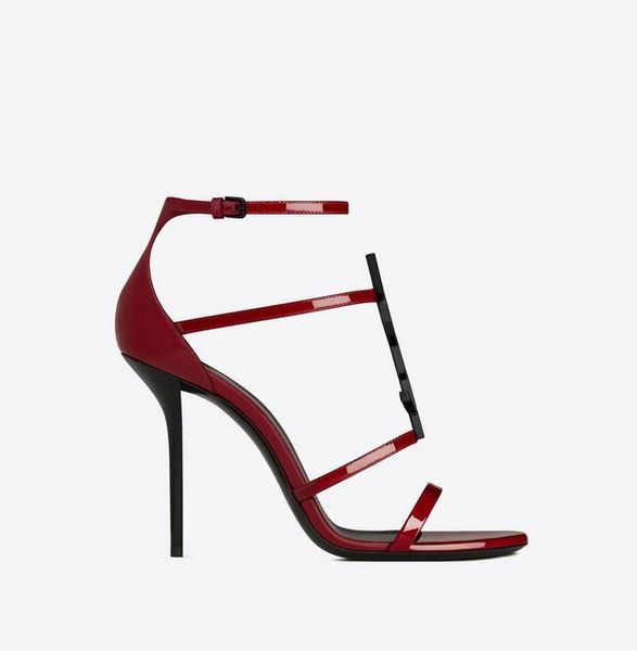 

summer women's sandals brand shoes cassandra black patent leathers sandal opentoe with thin heels ankle strap lady sandalies wedding
