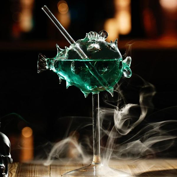 

wine glasses 1pc globefish shape cocktail glass creative cup goblet (transparent)