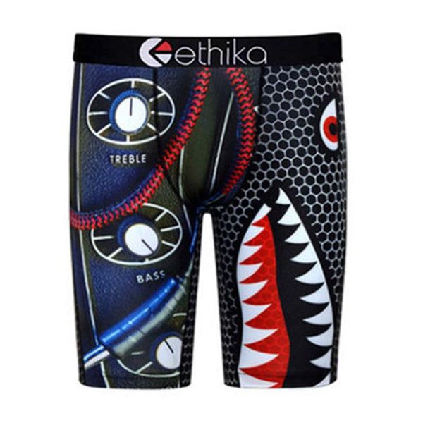 

underpants ethika tight and extended camouflage sports underwear ice silk anti-wear leg men's flat pants long leg running 852, Black;white