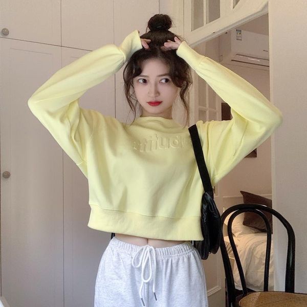 

women's hoodies & sweatshirts hoodie spring autumn loose clothing pullovers long sleeve crop korean clothes female sweatshirt fashion b, Black