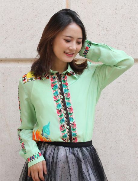 

women's blouses & shirts ah12205 fashion 2021 runway luxury european design party style clothing, White