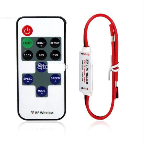 

1pcs dc 12v 24v mini rf wireless remote led dimmer controller for single color led light strip