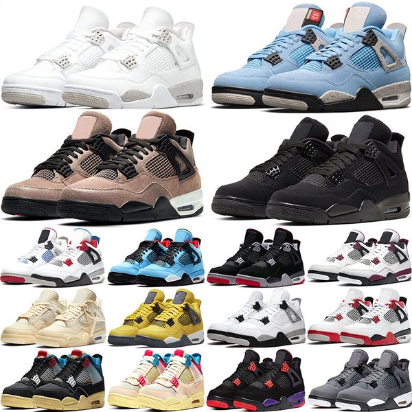 

white oreo basketball shoes 4s 4 university blue black cat fired red cactus jack bred lightning tattoo taupe haze sport womens mens trainer