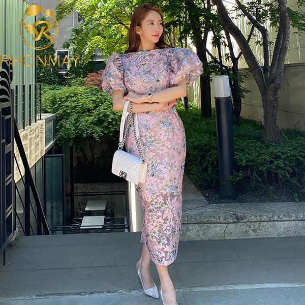 

fashion womens 2021 new lantern sleeve print dress o-neck evening party dresses elegant organza work casual long vestidosswimwear bathing su, Black;gray