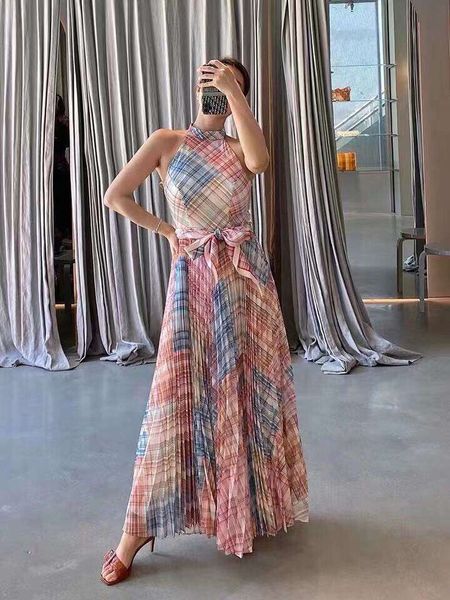 

216 xl 2021 summer a line sleeveless crew neck brand same style dress womens clothes weinishi, Black