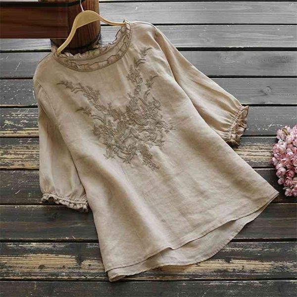 

100% cotton plus size women tshirt summer style half sleeve loose tee shirt vintage embroidery o-neck femme d346, White