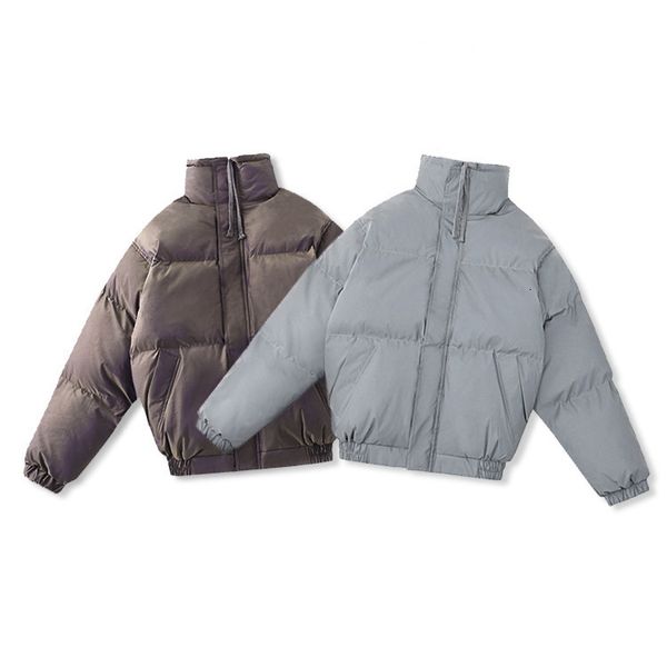 

2021 high street brand winter men/women down thick cotton-padded clothes solid-color coated warm loose jackets ropa hombre s6g7, Black