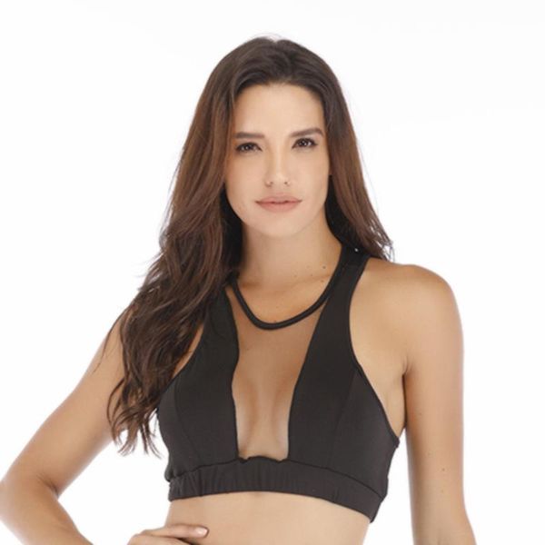 

gym clothing black tube women's mesh gauze cutout vest, White;black