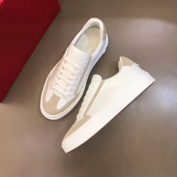 

prad 2021 sneakers cowhide fashion men comfortable casual flat shoes high 38-45 mjky002, Red;white